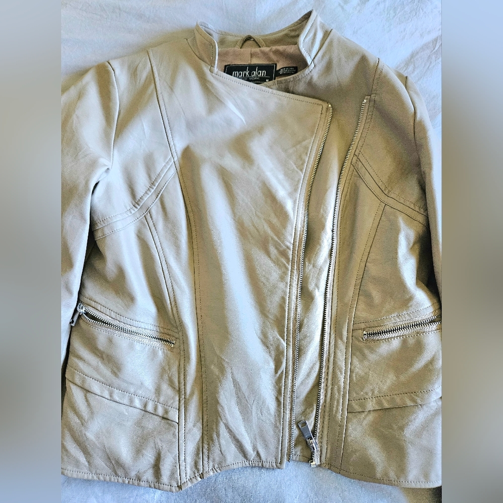 Faux leather beige jacket